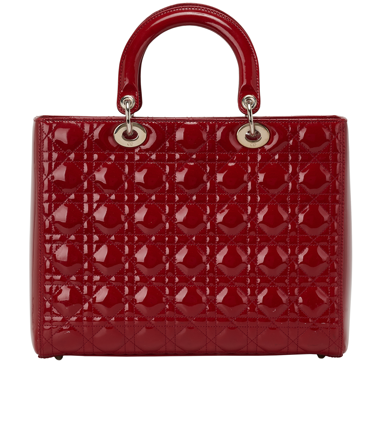 Large Lady Dior, &pound;1,400, Handbags, Red, Patent Leather, Back view